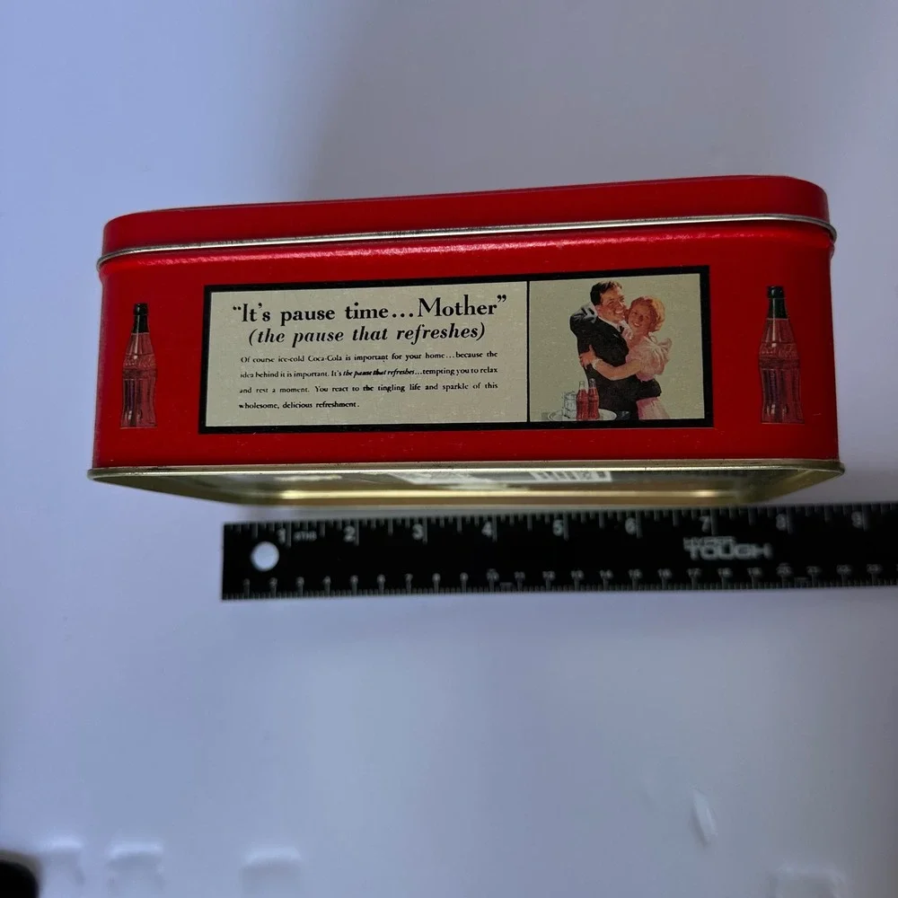 Vintage Coca-Cola Advertising Tin Box, Sewing‎ Mother & Daughter Decor
